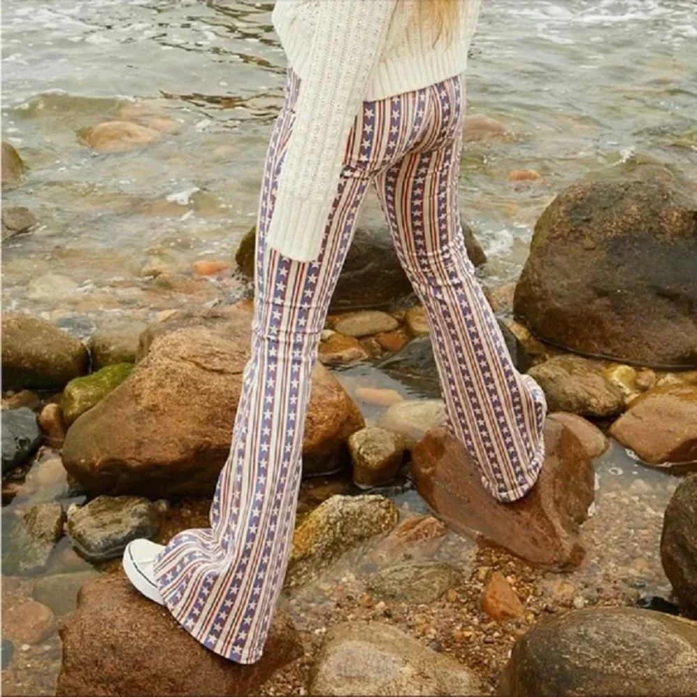 LAST PAIR !  Free People Stars Pants Penny Stripe Jeans American Flag USA - Picture 6 of 14